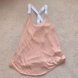 Pink cross cross strap nike tank!